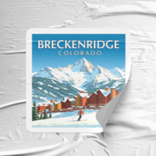Vintag Breckenridge Colorado Quadratischer Aufkleber