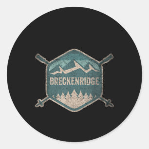 Vintag Breckenridge Souvenir Ski Retro Breckinrid Runder Aufkleber