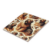 Vintag Briard Hund Nahtlos Fliese (Seite)