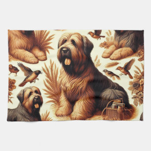 Vintag Briard Hund Nahtlos Geschirrtuch
