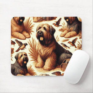 Vintag Briard Hund Nahtlos Mousepad