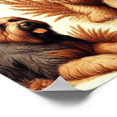 Vintag Briard Hund Nahtlos Poster (Ecke)