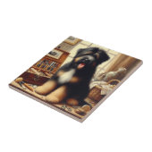 Vintag Briard Hunde Malerei Fliese (Seite)