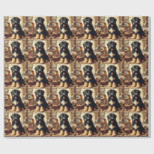 Vintag Briard Hunde Malerei Geschenkpapier (Flach)