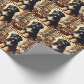 Vintag Briard Hunde Malerei Geschenkpapier (Ecke)