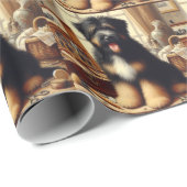 Vintag Briard Hunde Malerei Geschenkpapier (Rolleneckpunkt)