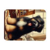 Vintag Briard Hunde Malerei Magnet (Horizontal)