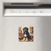 Vintag Briard Hunde Malerei Magnet (In Situ (Geschirrspüler))