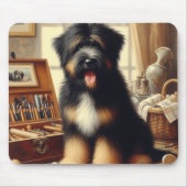 Vintag Briard Hunde Malerei Mousepad (Vorne)