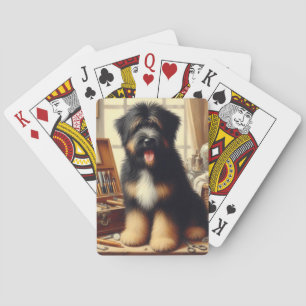 Vintag Briard Hunde Malerei Spielkarten