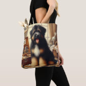 Vintag Briard Hunde Malerei Tasche (Von Nahem)