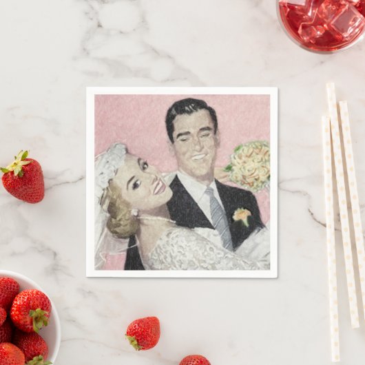 Vintag Bridal Couple Serviette (Beispiel)