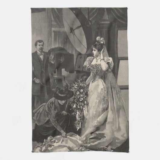 Vintag Bride, Bridal Portrait mit Fotograf Geschirrtuch (Vertikal)