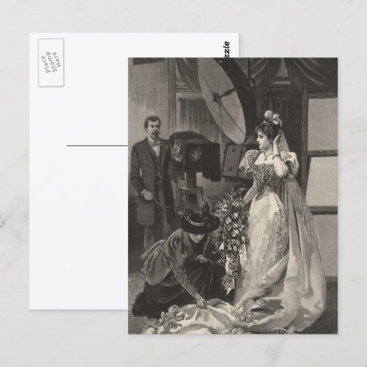 Vintag Bride, Bridal Portrait mit Fotograf Postkarte (Vorne/Hinten)