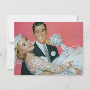 Vintag Bride Groom Newlyweds Einladung zur Hochzei