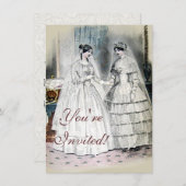 Vintag Bride Wedding Dress Einladung (Vorne/Hinten)