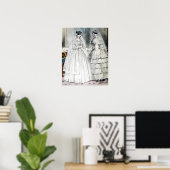 Vintag Bride Wedding Dress Poster (Heimbüro)