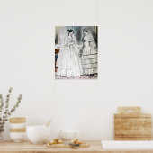 Vintag Bride Wedding Dress Poster (Küche)