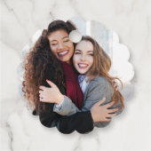 Vintag Brides Gay Wedding mit Foto Danke Geschenkanhänger (Rückseite)