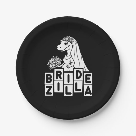 Vintag Bridezilla Wedding Bachelorette Pappteller (Vorderseite)
