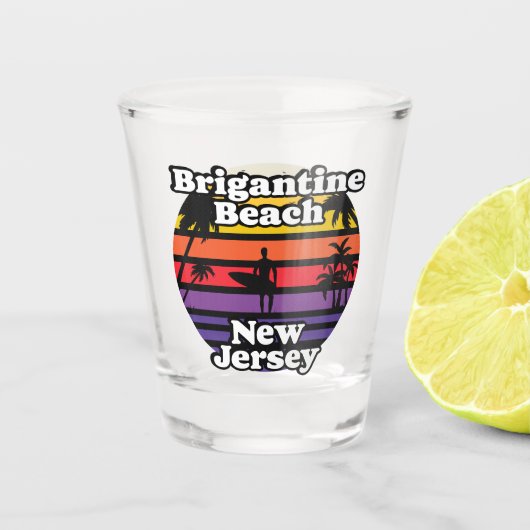 Vintag Brigantine Beach New Jersey Schnapsglas (Vorderseite)