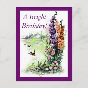 Vintag Bright Birthday Postkarte