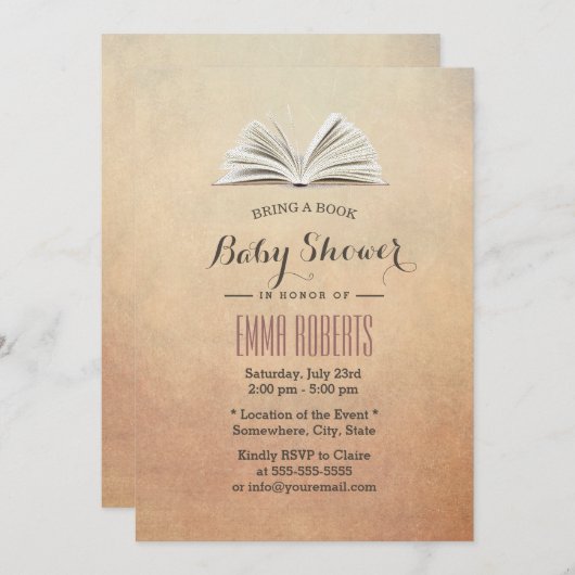 Vintag bringen Sie eine Babydusche Einladung (Vorne/Hinten)