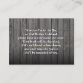 Vintag bringen Sie eine Babydusche mit. Begleitkarte (Rückseite)