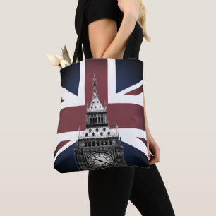 Vintag British Flag & Big Ben, London, Vereinigtes Tasche