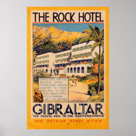 Vintag British The Rock Hotel Travel Poster