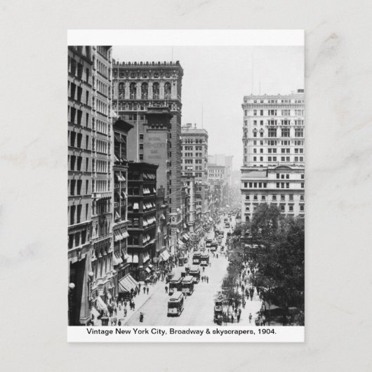 Vintag Broadway, New York City 1904, Postkarte (Vorderseite)