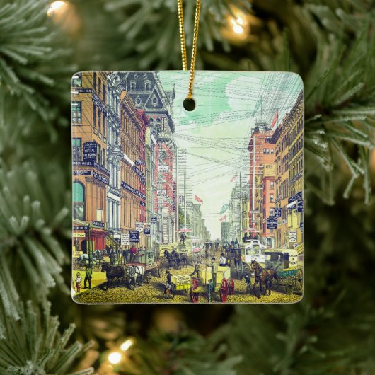 Vintag Broadway, NYC (1880er) Keramikornament (Baum)