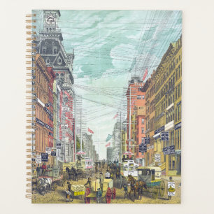 Vintag Broadway, NYC (1880er) Planer