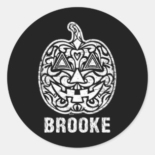 Vintag Brooke Halloween Sugar Skull Design Runder Aufkleber