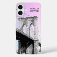 Vintag Brooklyn Bridge Blue Sky