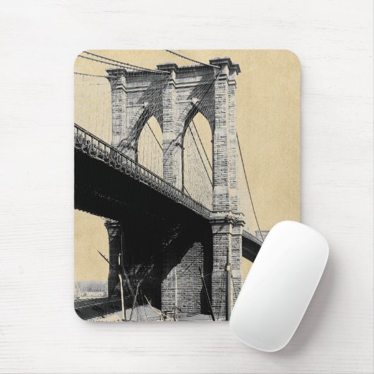 Vintag Brooklyn Bridge NYC Mousepad (Mit Mouse)