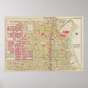 Vintag Brooklyn Map   George Washington Bromley Poster