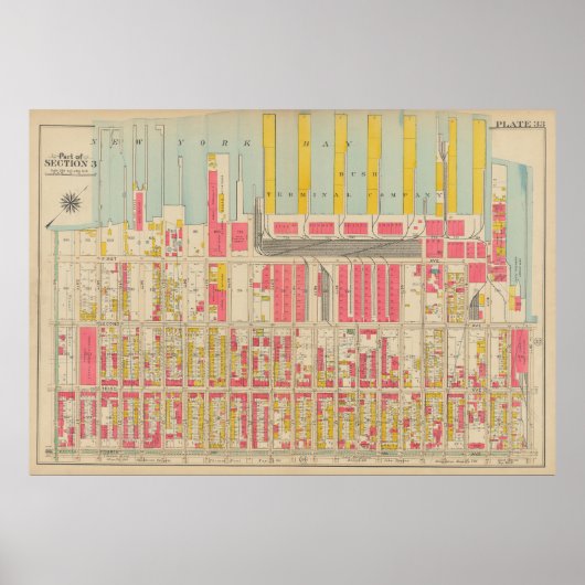 Vintag Brooklyn Map | George Washington Bromley Poster (Vorne)