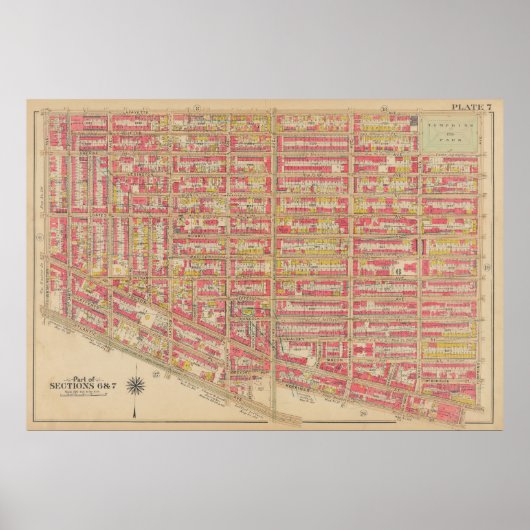 Vintag Brooklyn Map | George Washington Bromley Poster (Vorne)