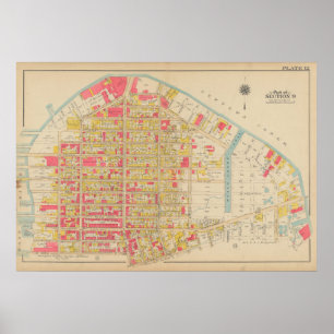 Vintag Brooklyn Map   George Washington Bromley Poster