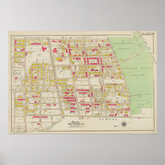 Vintag Brooklyn Map | George Washington Bromley Poster (Vorne)