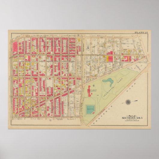 Vintag Brooklyn Map | George Washington Bromley Poster (Vorne)
