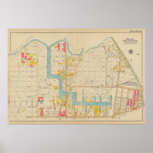 Vintag Brooklyn Map | George Washington Bromley Poster (Vorne)