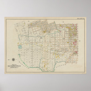 Vintag Brooklyn Map   George Washington Bromley Poster