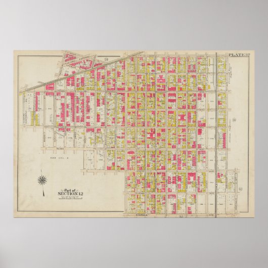 Vintag Brooklyn Map | George Washington Bromley Poster (Vorne)