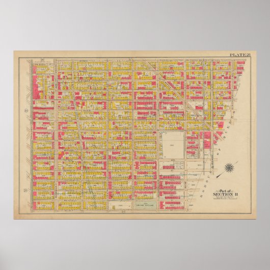 Vintag Brooklyn Map | George Washington Bromley Poster (Vorne)