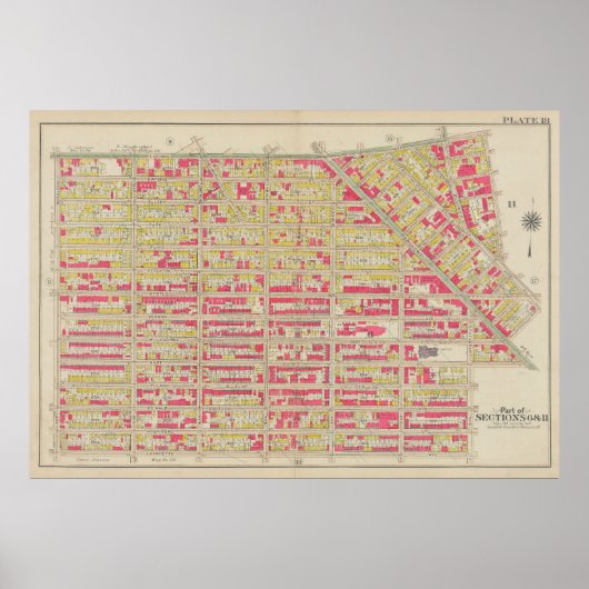 Vintag Brooklyn Map | George Washington Bromley Poster (Vorne)