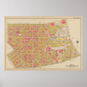 Vintag Brooklyn Map   George Washington Bromley Poster