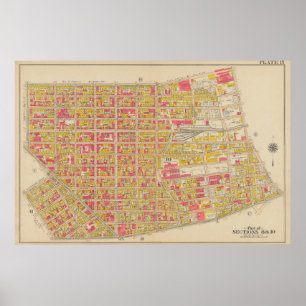 Vintag Brooklyn Map George Washington Bromley Poster