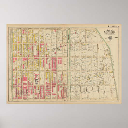 Vintag Brooklyn Map | George Washington Bromley Poster (Vorne)